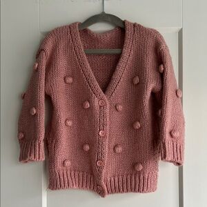 Pink pompom cardigan size 4-5T